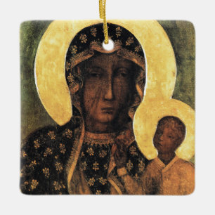 Schwarze Madonna Polen Die Frau von Czestochowa dr Keramikornament