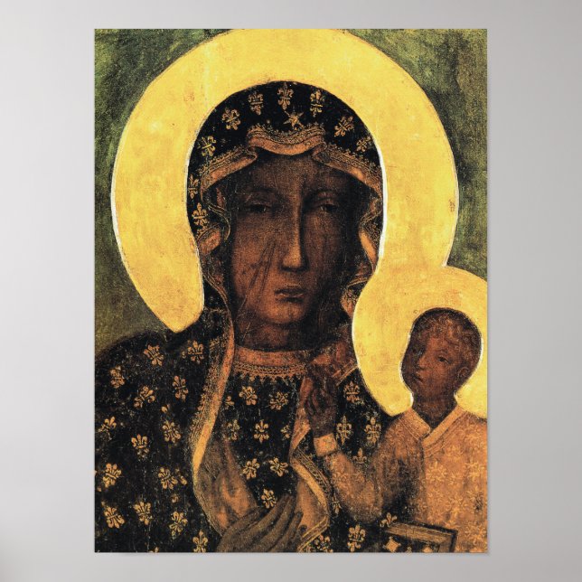 Schwarze Madonna Polen Jungfrau Czestochowa Poster (Vorne)