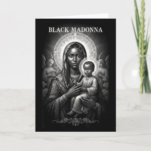 Schwarze Madonna Schwarze Mutter mit Kind Christli Karte