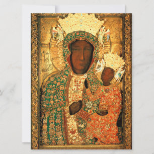 Schwarze Madonna und Kind Unsere Liebe Frau Feines Karte