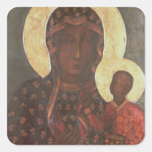 Schwarze Madonna von Jasna Gora Quadratischer Aufkleber