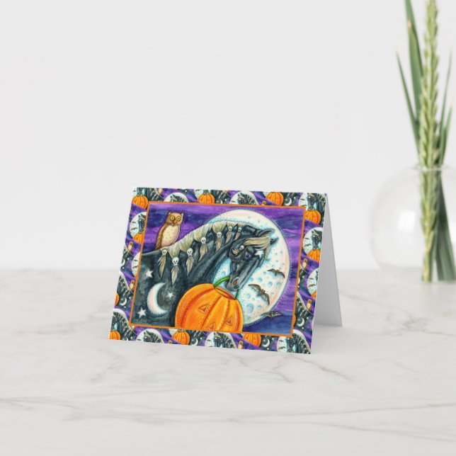 SCHWARZE MAGISCHE URSPRUNG, EIGENSCHAFT, KÜRBISLAT FEIERTAGSKARTE (Vorderseite)