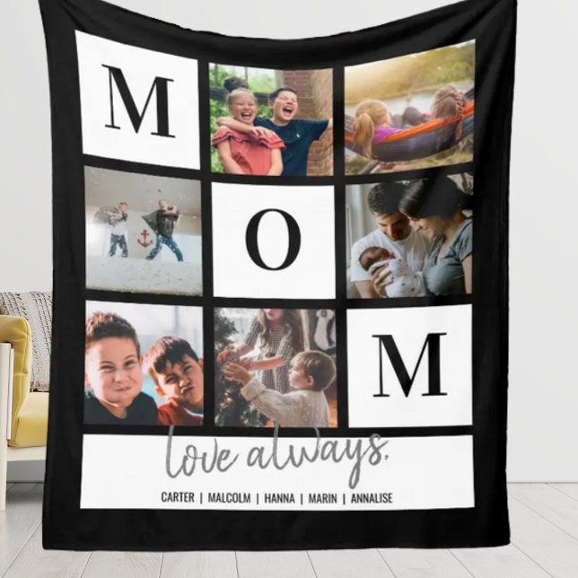 Schwarze Mama Farbblock FotoCollage Personalisiert Fleecedecke (Von Creator hochgeladen)