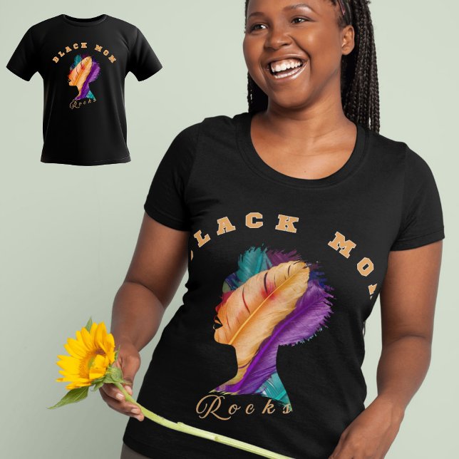 Schwarze Mama Rocks Muttertag Tri-Blend Shirt (Von Creator hochgeladen)