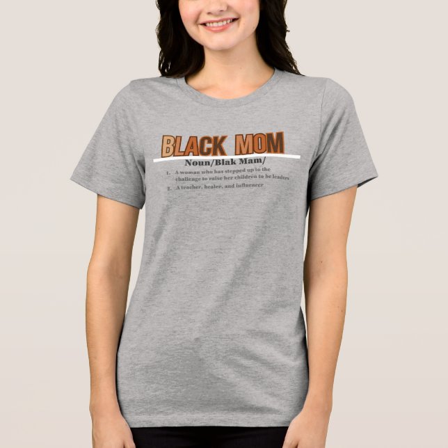 Schwarze Mama Tri-Blend Shirt (Vorderseite)