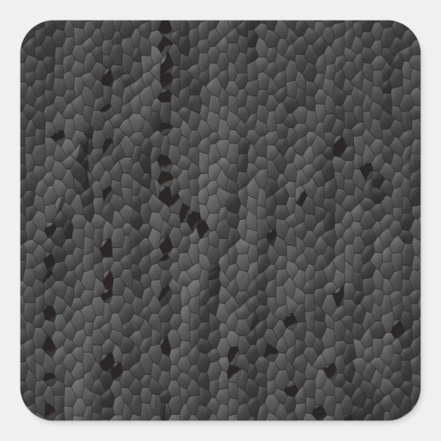 Schwarze Mamba illustriert, Kunst Quadratischer Aufkleber (Vorderseite)