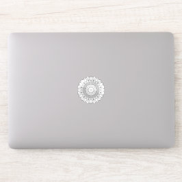 Schwarze Mandala-Fantasie-Blume und Herzen Aufkleber