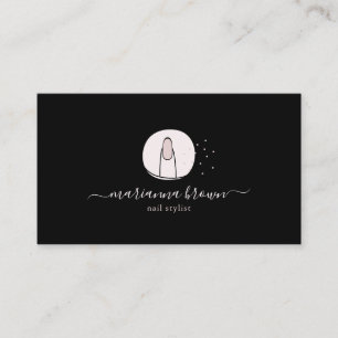 Schwarze Maniküre Politur Spa Nagelstudio Visitenkarte