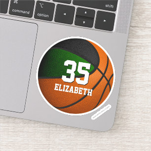 Schwarze Mannschaft grün Jungs Basketball Aufkleber