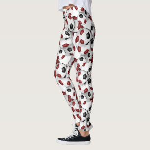 schwarze marine Teamfarben Fußballmuster Leggings