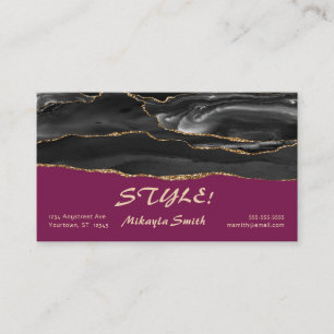 Schwarze Marmor Gold Glitter Stylist Beautician Visitenkarte