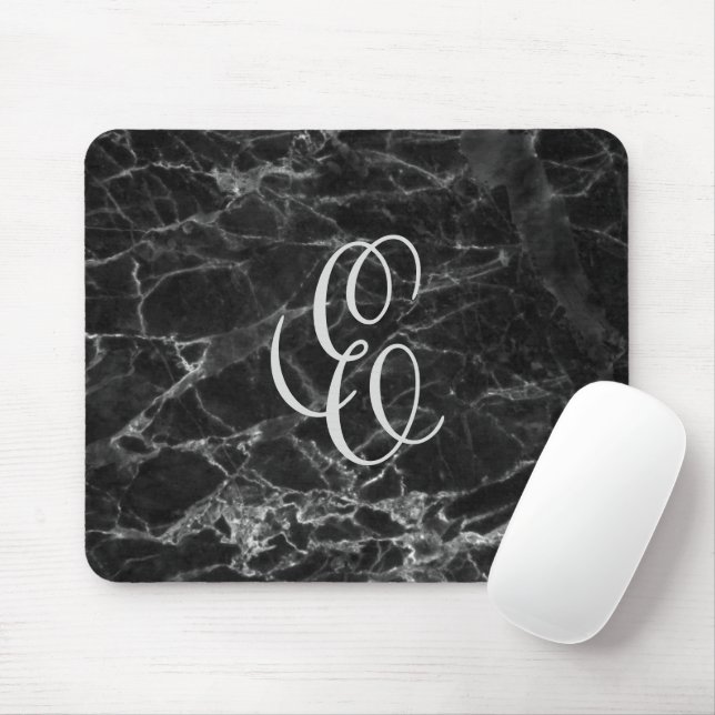Schwarze Marmor-Mauspad mit benutzerdefiniertem An Mousepad (Mit Mouse)