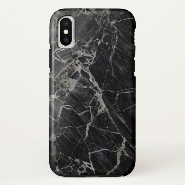Schwarze MarmoriPhone X Hüllen (Rückseite)