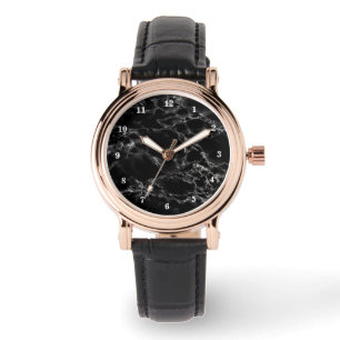 Schwarze Marmorstein-Uhr Geschenk Moderne Gestaltu Armbanduhr