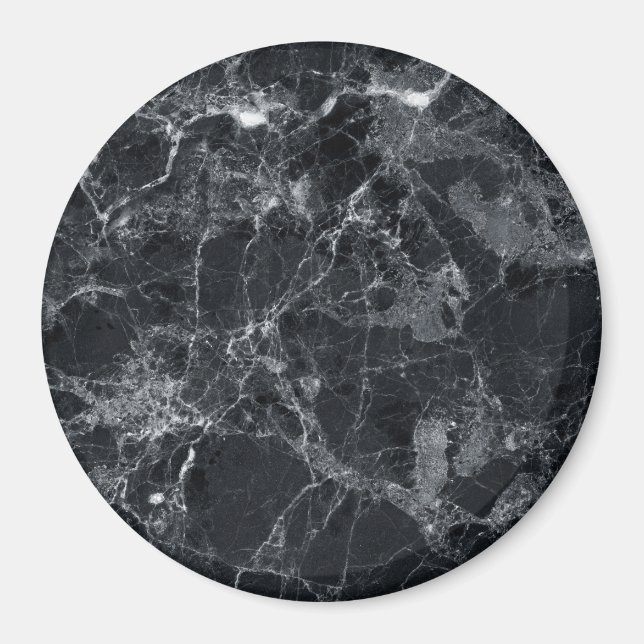 Schwarze Marmorstruktur Magnet (Vorne)