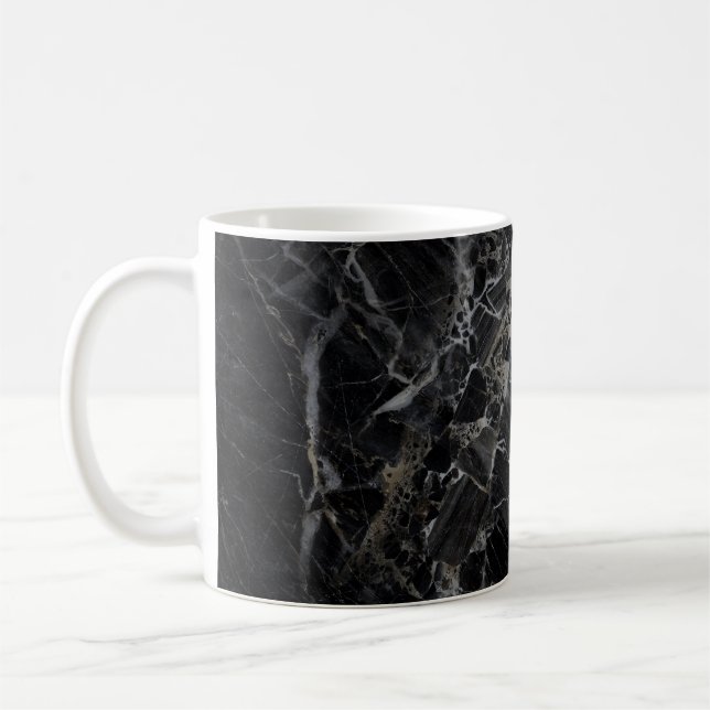 Schwarze MarmorTasse Kaffeetasse (Links)