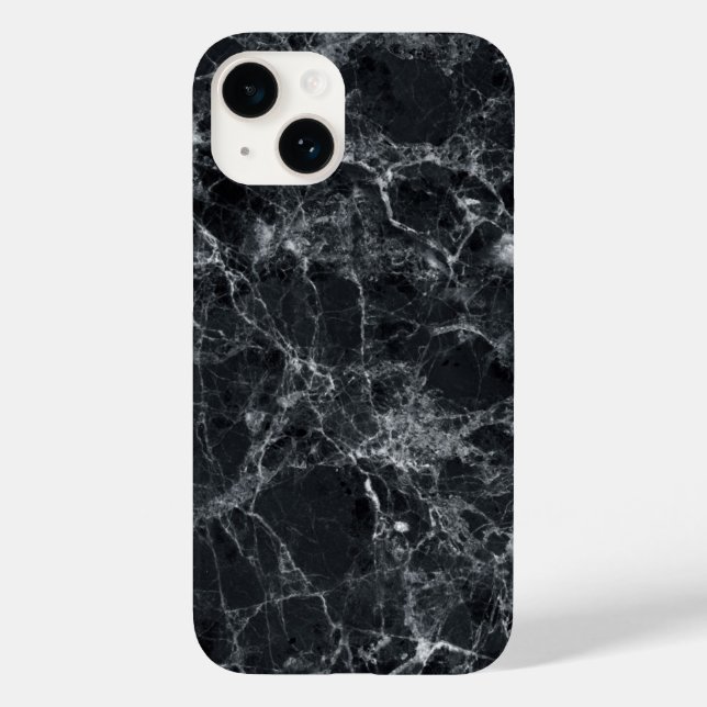 Schwarze Marmortextur Case-Mate iPhone Hülle (Rückseite)