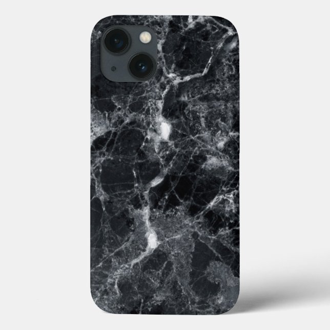 Schwarze Marmortextur Case-Mate iPhone Hülle (Rückseite)