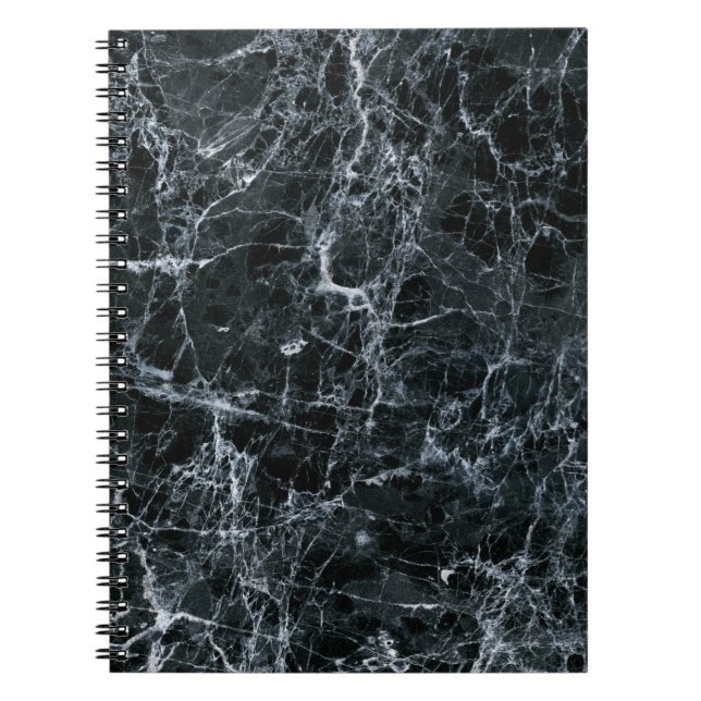 Schwarze Marmortextur Notizblock (Vorderseite)