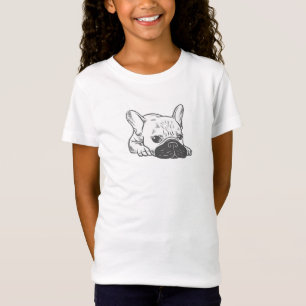 Schwarze Masken-Creme Frenchie Illustration T-Shirt