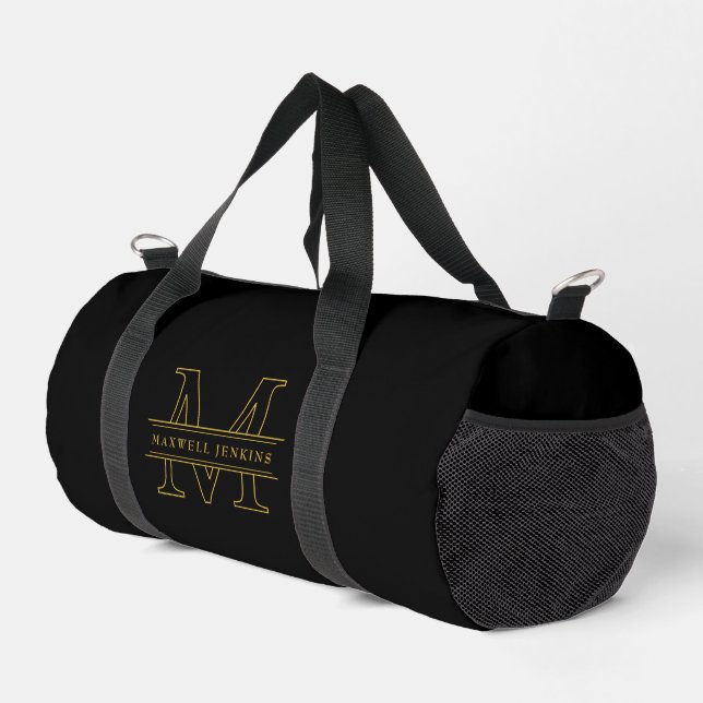 Schwarze maßgeschneiderte Sporttasche mit Monogram Duffle Bag (Rechte Ecke)
