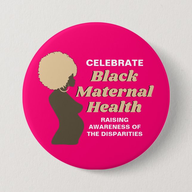 SCHWARZE MATERNAL - GESUNDHEITSbewusstsein Button (Vorderseite)