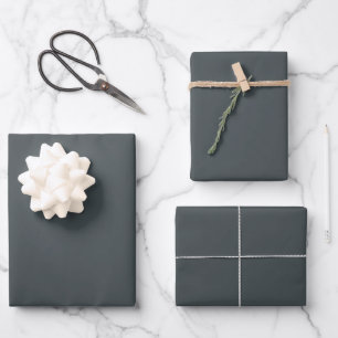 Schwarze Matte-Papierblätter im Freien Geschenkpapier Set