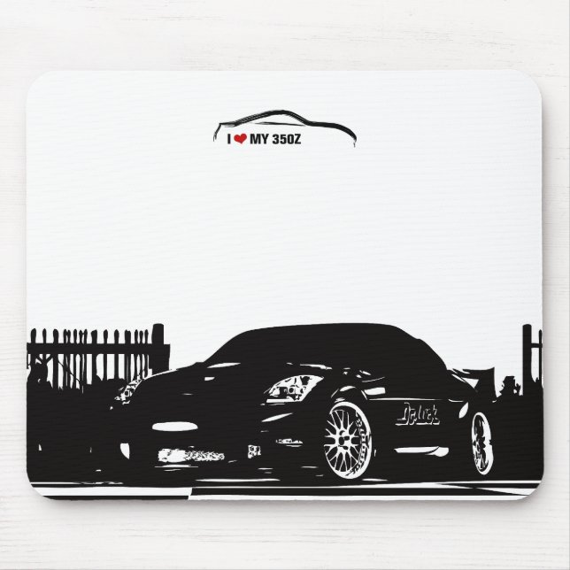 Schwarze Mausunterlage Nissans 350Z Mousepad (Vorne)