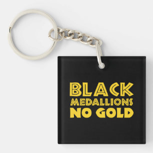 SCHWARZE MEDAILLONS OHNE GOLD SCHLÜSSELANHÄNGER