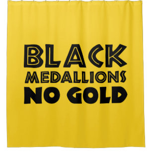 SCHWARZE MEDALLIONEN KEIN GOLD DUSCHVORHANG