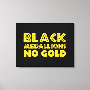 SCHWARZE MEDALLIONEN KEIN GOLD LEINWANDDRUCK