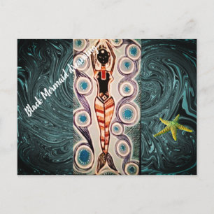 Schwarze Meerjungfrau Dreaming. Postkarte