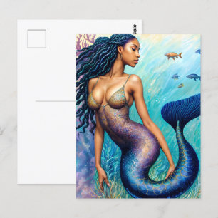 Schwarze Meerjungfrau Postkarte