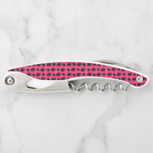 Schwarze Meerschweinchen auf hübschen rosa Rosen Kellnermesser