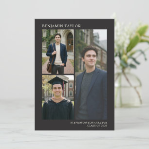 Schwarze Mehrfach-Foto-Collage Absolventenklasse 2 Ankündigung