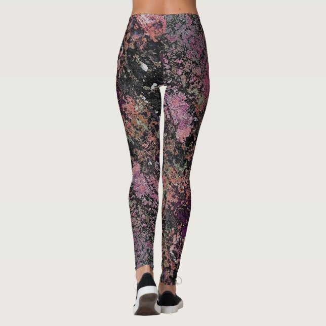 Schwarze mehrfarbige Leggings - HAMbWG (Rückseite)