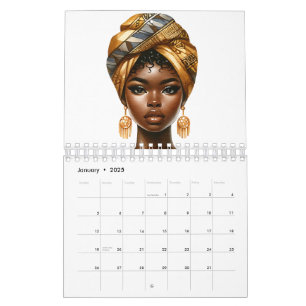 Schwarze Melanin-Schwänzchen Kalender