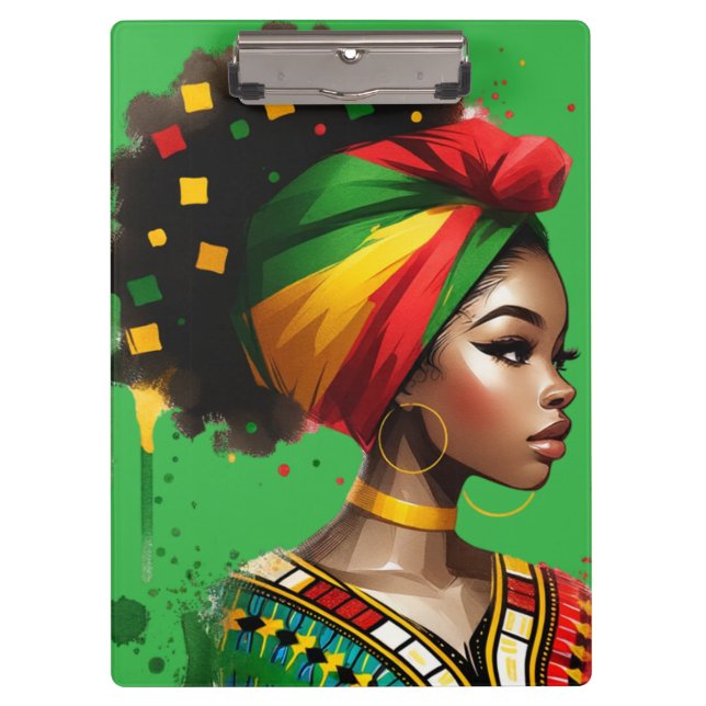 Schwarze Melanin-Schwänze-Zaubermädchen Klemmbrett (Vorderseite)