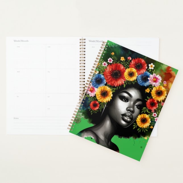 Schwarze Melanin-Schwänze-Zaubermädchen Planer (Anzeige)