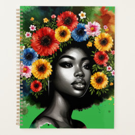 Schwarze Melanin-Schwänze-Zaubermädchen Planer