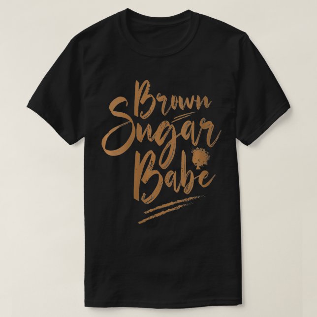 Schwarze Melanin Skin Brown S T-Shirt (Design vorne)