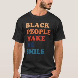 Schwarze Menschen bringen mich zum Lächeln Retro V T-Shirt