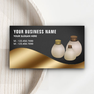 Schwarze Mesh Metallic Gold Duftöl Parfümflasche Visitenkarte