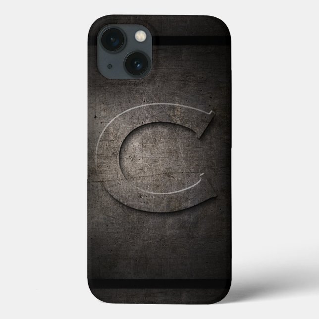 Schwarze Metall-C-Monogramm-iPhone-Hülle Case-Mate iPhone Hülle (Rückseite)