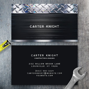 Schwarze Metall-Diamantplatten-Industrie Visitenkarte