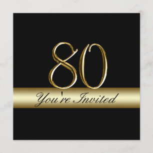 Schwarze Metall-Goldfolien-Geburtstagseinladungen  Einladung