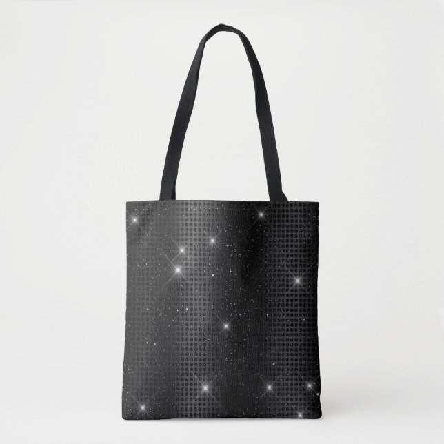 Schwarze Metallfolien und Glitzer-Glam-Punkte (Vorderseite)