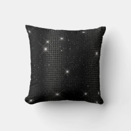 Schwarze Metallfolien und Glitzer-Glam-Punkte Kissen