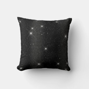Schwarze Metallicfolie & Glitter Glam Dots Kissen