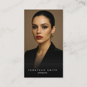 Schwarze Minimal Fotograf Geschäftskarte elegant Visitenkarte